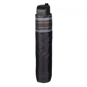 Umbrelă bărbați MINI manuală Perletti dungi negru-maro