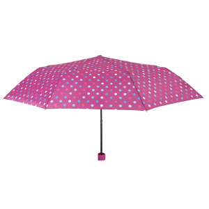 Umbrelă damă MINI manuală Perletti roz cu buline