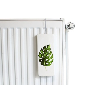 Umidificator pentru calorifer, din ceramică, model monstera deliciosa, 20,5 cm