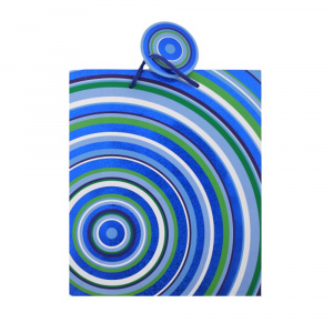 Punga cadou hartie L CIRCLES BLUE