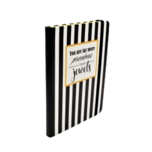 Agenda cadou pentru femei Nekupto – „You Are Far More Precious Than Jewels”, 80 file, design elegant alb-negru