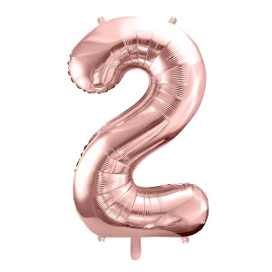 Balon cifra 2, roz, 35 cm
