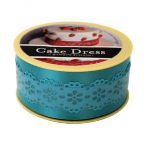 Bandă decorativă Cake Dress pentru torturi și prăjituri, 4.5cm x 15m, model dantelat, Splendor turcoise