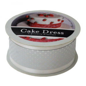 Bandă decorativă Cake Dress, pentru torturi și prăjituri, 4.5cm x 20m, Bright Argintiu
