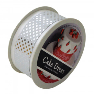 Bandă decorativă Cake Dress, pentru torturi și prăjituri, 4.5cm x 20m, Bright Argintiu