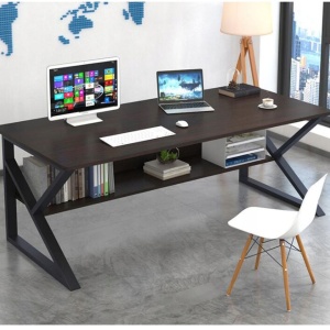 Birou de calculator cu raft, Ecarla, 80 x 40 cm, wenge