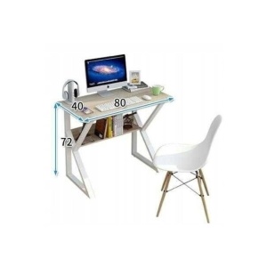 Birou de calculator, cu raft, Ecarla, 80 x 40 x 72 cm, STL04BR