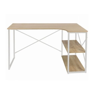 Birou pe colț Jumi, 120x74x74 cm, alb nature, design modern