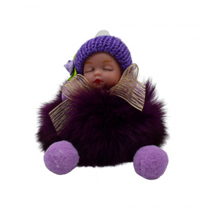 Breloc puf mov model bebeluș adormit