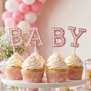 Cake Topper tort model litere roz