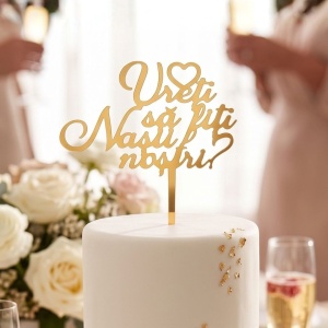 Cake Topper tort Vreți să fiți nașii nostri?