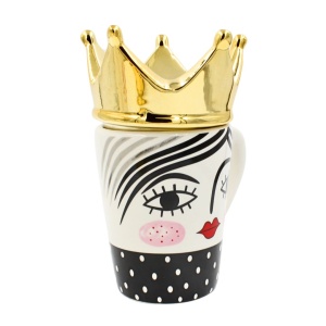 Cană cu capac Queen, 14x10x17,5cm, Hoff Interieur