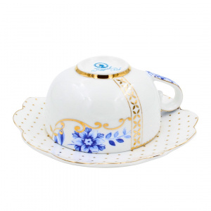 Cană espresso cu farfurioară, colecția Royal White, 125ml, Pip Studio