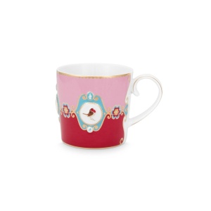 Cană porțelan, Pip Studio, Red and Pink, 150ml, colecția Love Birds