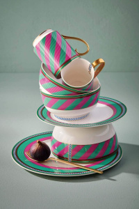 Cană porțelan, Pip Studio, Stripes Pink-Green, 350ml, colecția Pip Chique