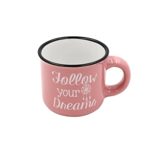 Ceașcă Espresso 80 ml, Ceramică, Nekupto – „Follow Your Dreams”