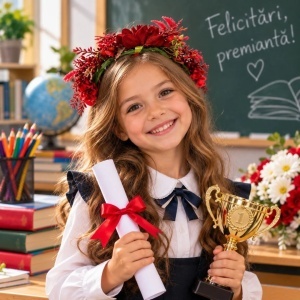 Coroniță pentru păr reglabilă model trandafiri roșii