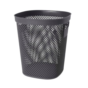 Coș de gunoi 12.5L, din plastic reciclat, model perforat, gri
