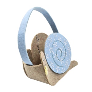 Coșuleț decorativ, pentru Paște, din fetru, model melc, 14 cm