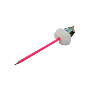 Creion figurină Unicorn albastru puf alb 26cm - Img 2