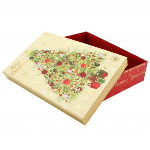 Cutie pentru cadouri Tree Gold 21.5x14x5 cm - Img 1