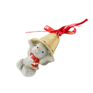 Decorațiune Regatul de Craciun, Classic, model șoricel cu clopoțel în cap