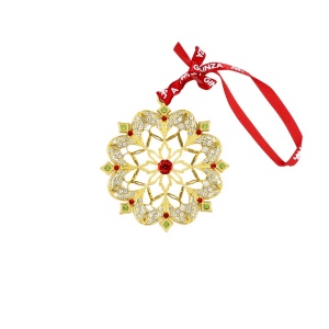 Decorațiune metalică Ginza, vis de iarnă, model floare cu sclipici