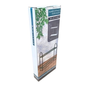 Etajeră pentru balcon și terasă, cu 2 polițe, din metal culoarea verde închis, 60x22x58 cm