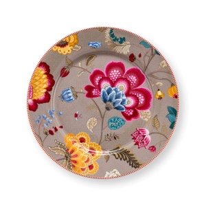 Farfurie din porțelan, Pip Studio, Khaki, 32 cm, colecția Blooming Tales