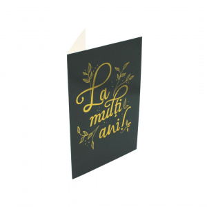 Felicitare Gold La Mulți Ani 18x12cm