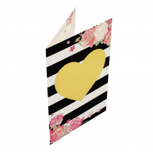 Felicitare Gold Stripe Heart - Img 1