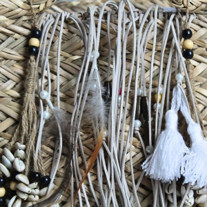 Geantă de cumpărături boho, din iută cu decorațiuni, 44 x 30 x 18 cm – Hoff Interieur