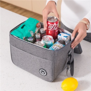 Geantă termică pentru transportul alimentelor, LUNCH BOX, 29x20x21 cm, gri