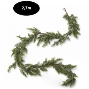 Ghirlandă decorativă, de Crăciun, crenguțe de conifer artificial cu aspect natural, verde, 270 cm, WSN33