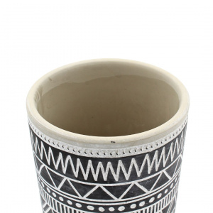 Ghiveci ceramică 9x9 cm model linii simetrii - Img 2
