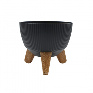 Ghiveci elegant cu trei picioare, H&S Collection, culoare negru, diametru 19 cm
