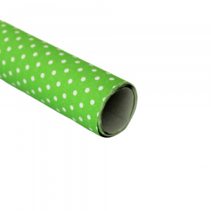 Hârtie pentru ambalat cadouri, colecția Graphic, culoare verde deschis cu bulinuțe albe, 200x70 cm