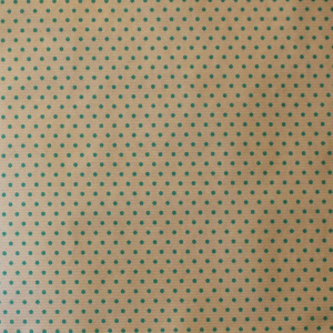 Hârtie pentru ambalat cadouri Kraft Vintage 200x70 cm buline verzi