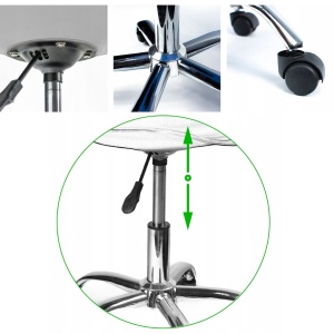 Scaun de birou ergonomic pivotant IGER, reglabil pe înălțime, cu roți și pernă de șezut, gri