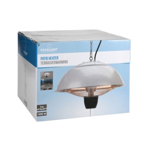 Încălzitor terasă suspendat 1500W, halogen, pentru exterior/interior – lampă încălzire tavan, IP24, montaj pe lanț
