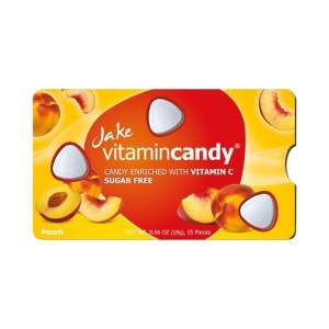 Jake Vitamin Candy – bomboane fără zahăr cu Vitamina C, piersică, cutie cu 12 blistere
