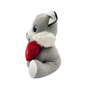 Jucărie din pluș, cățeluș cu inimioară, culoarea gri, 15 cm
