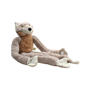 Jucărie lup, din pluș, culoarea gri, 57 cm