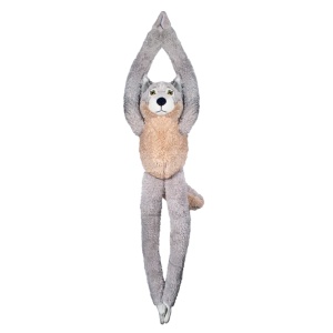 Jucărie lup, din pluș, culoarea gri, 57 cm