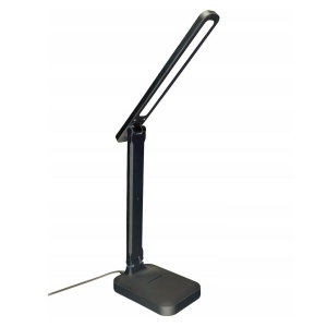 Lampă de birou LED Jumi, cu suport pentru telefon,  neagră, 3 niveluri de luminozitate