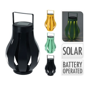 Lampă solară pentru grădină, cu LED,15x20 cm, metalică, culoare negru