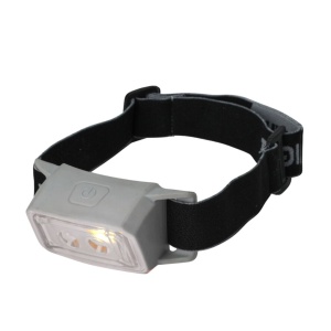Lanternă de cap reîncărcabilă, cu led, 3 funcții, culoare gri