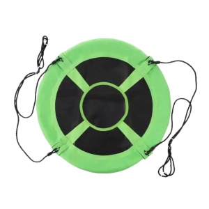 Leagăn tip cuib pentru copii, Koopman Ø100 cm, verde-negru, reglabil, suportă până la 100 kg, pentru exterior și grădină