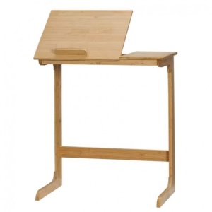 Masă multifuncțională, pliabilă, din bambus, pentru laptop și tabletă, 60x35x67 cm, eCarla, STL21