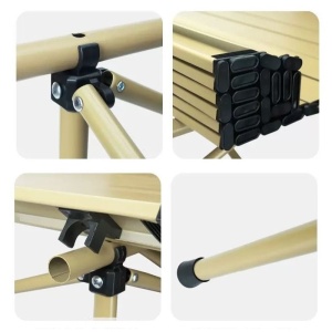 Masă pliabilă, cu cadru metalic și blat rezistent, compactă pentru camping – 95x56x50 cm, eCarla, SC09K
